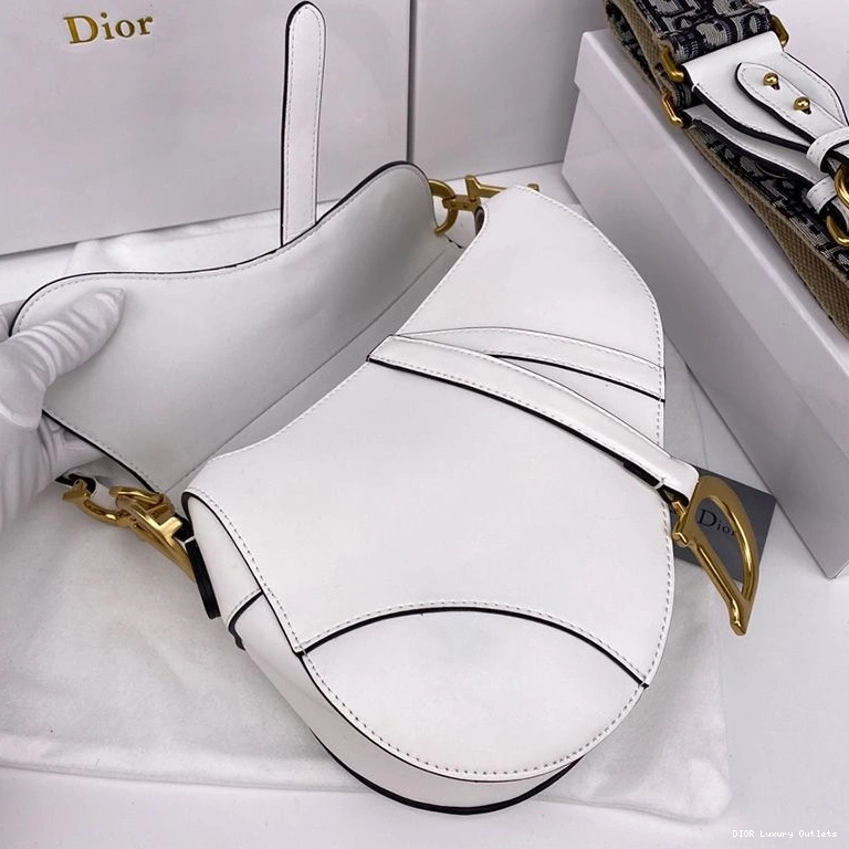 Cheap Bag Dior White Calfskin Saddle Smooth 0728 Luxury